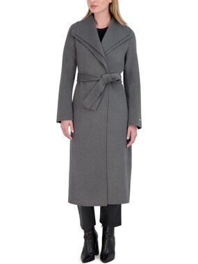 Chic Women's Slim Fit Wool Blend Wrap Coat - Elegant Outerwear for Fall/Winter